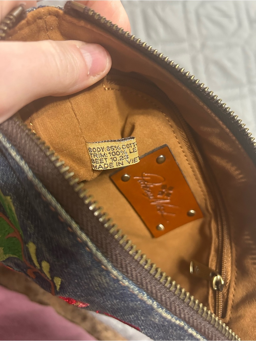 Patricia Nash Denim Wristlet with Colorful Butterfly Embroidery - Picture 9 of 10